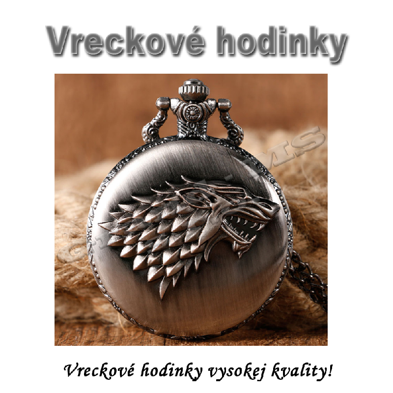 Vreckové hodinky - retro bronzový GOT STARK 2 3D dizajn