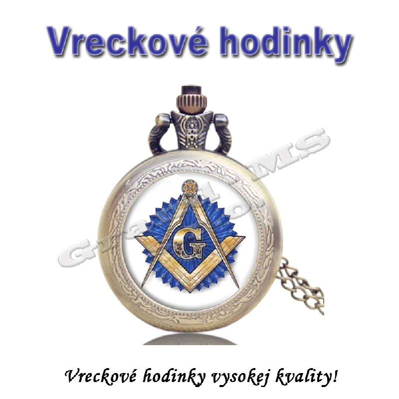 Vreckové hodinky - retro bronzové FREEMASON 3D dizajn