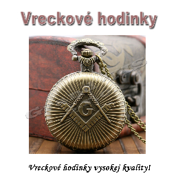 Vreckové hodinky - retro bronzové FREEMASON 3D 2 dizajn