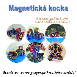 Magnetická NEOKOCKA, magnetické guličky farebné 216ks, 3mm_product