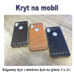 Luxusný kryt na mobil iPhone Xs a X  svetlohnedý