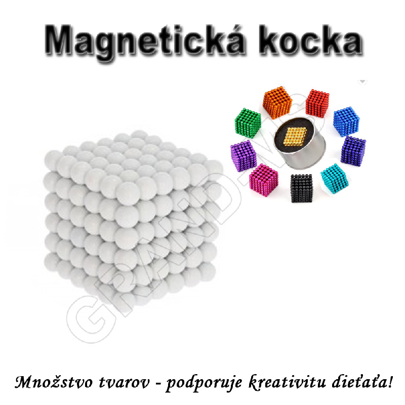 Magnetická NEOKOCKA - NEOCUBE magnetické guličky biele 216ks, 5mm