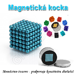 Magnetická NEOKOCKA - NEOCUBE magnetické guličky tyrkysové 216ks, 5mm