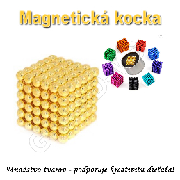 Magnetická NEOKOCKA - NEOCUBE magnetické guličky zlaté 216ks, 5mm