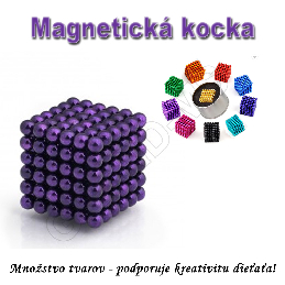 Magnetická NEOKOCKA - NEOCUBE magnetické guličky fialové 216ks, 5mm