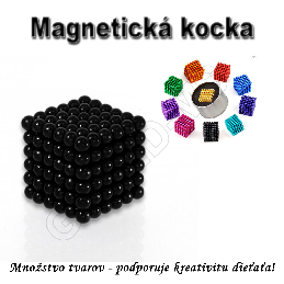 Magnetická NEOKOCKA - NEOCUBE magnetické guličky čierne 216ks, 5mm