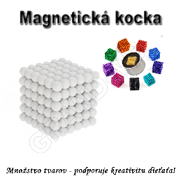 Magnetická NEOKOCKA - NEOCUBE magnetické guličky biele 216ks, 5mm