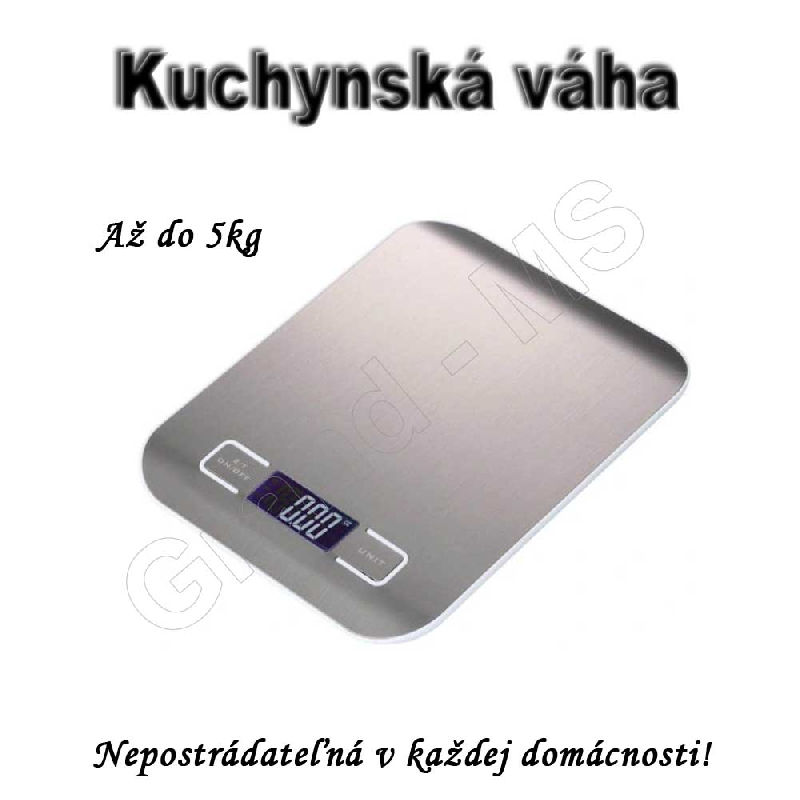 Kuchynská oceľová váha s osvetlením do 5kg