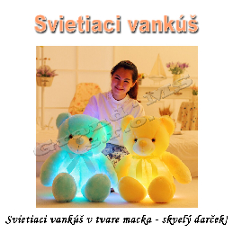 Svietiaci vankúš V TME  -  MACKO, ružový_product_product_product_product_product_product_product_product_product