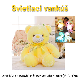 Svietiaci vankúš V TME  -  MACKO, ružový_product_product_product_product