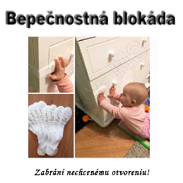 Bezpečnostná univerzálna blokáda/zámok na dvierka/šuflíky nábytku - čierna