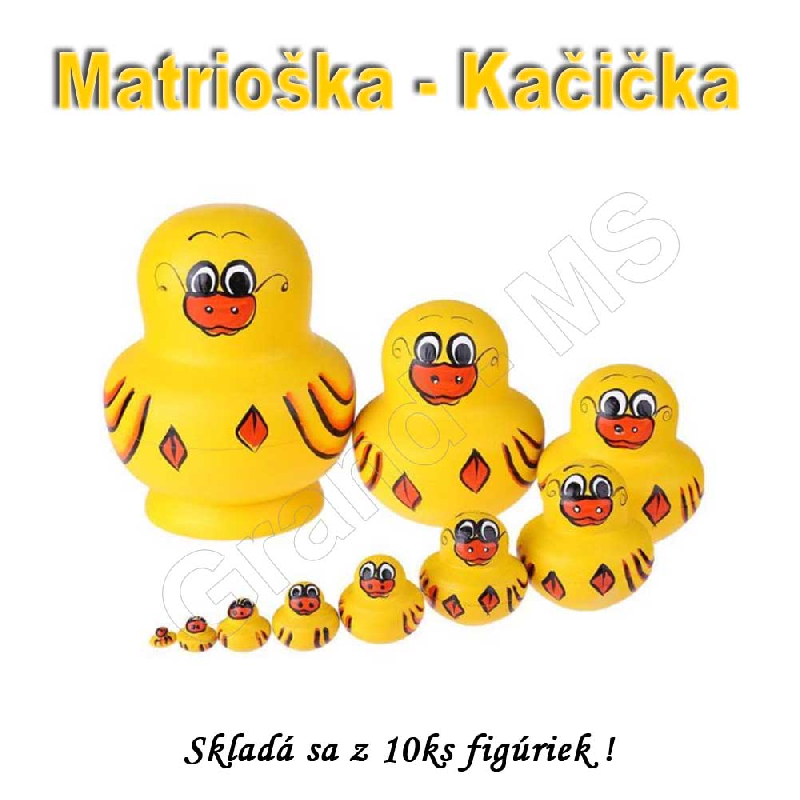 Matrioška - Drevené KAČIČKY  10ks