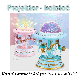 Projektor rotujúci kolotoč, model Koníky ružový_product_product_product