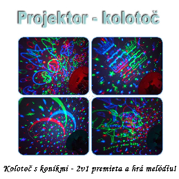 Projektor rotujúci kolotoč, model Koníky ružový_product