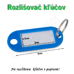 Rozlišovač kľúčov s popisom - kľúčenka zelená