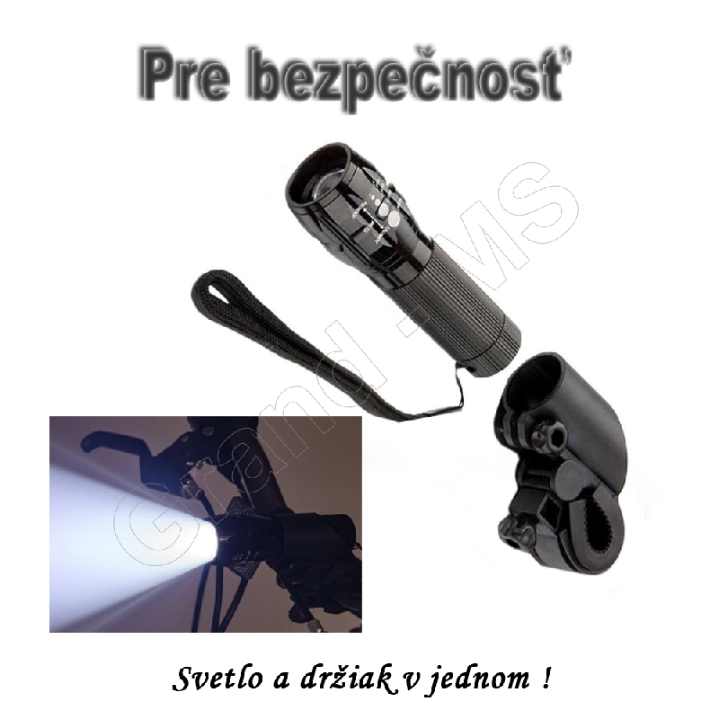 LED XPE baterka na bicykel + držiak na bicykel