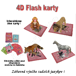 4D Flashcards - vzdelávacie interaktívne karty pre výučbu cudzích jazykov  50ks