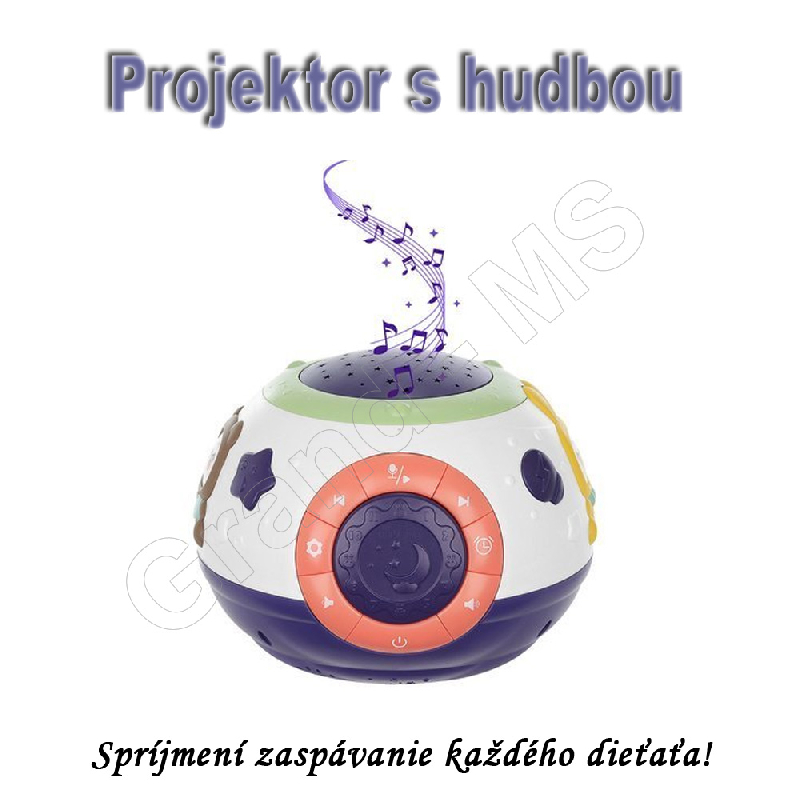 Nočná lampa s projektorom a hudbou 3v1 BABYSLEEP_product