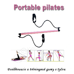 Posilňovacie a tréningové gumy s tyčou na cvičenie  s DVD- PORTABLE PILATES_product_product_product_product