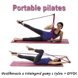 Posilňovacie a tréningové gumy s tyčou na cvičenie  s DVD- PORTABLE PILATES_product