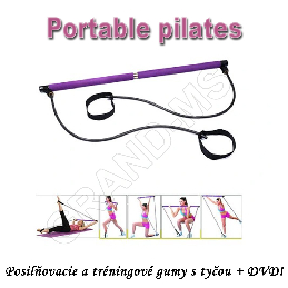 Posilňovacie a tréningové gumy s tyčou na cvičenie  s DVD- PORTABLE PILATES_product_product_product