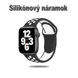 Náhradný silikonový remienok pre Apple Watch S-M 38/40/41 bielo-čierny