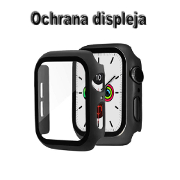 Náhradný ochranný kryt so sklom pre Apple Watch 4/5/6/SE 44mm čierny