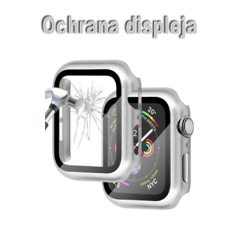 Náhradný ochranný kryt so sklom pre Apple Watch 1/2/3 38mm priehľadný