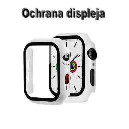 Náhradný ochranný kryt so sklom pre Apple Watch 4/5/6/SE 44mm biely