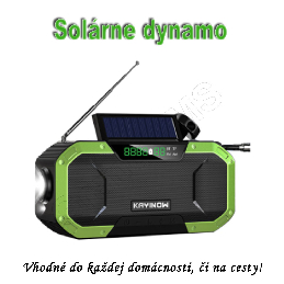 Multifunkčné solárne LED dynamo s kľukou, powerbankou, rádiom, bluetooth  a  displejom  - vojenská zelená