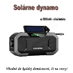 Multifunkčné solárne LED dynamo s kľukou, powerbankou, rádiom, bluetooth  a  displejom  - oranžové_product