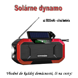 Multifunkčné solárne LED dynamo s kľukou, powerbankou, rádiom, bluetooth  a  displejom  - červené_product_product