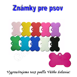 Alumíniová známka pre psov KOSTIČKA 40x26mm s gravírovaním