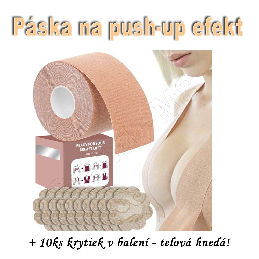 Push-up páska na prsia,  telová 5m +  krytky na prsia 10ks