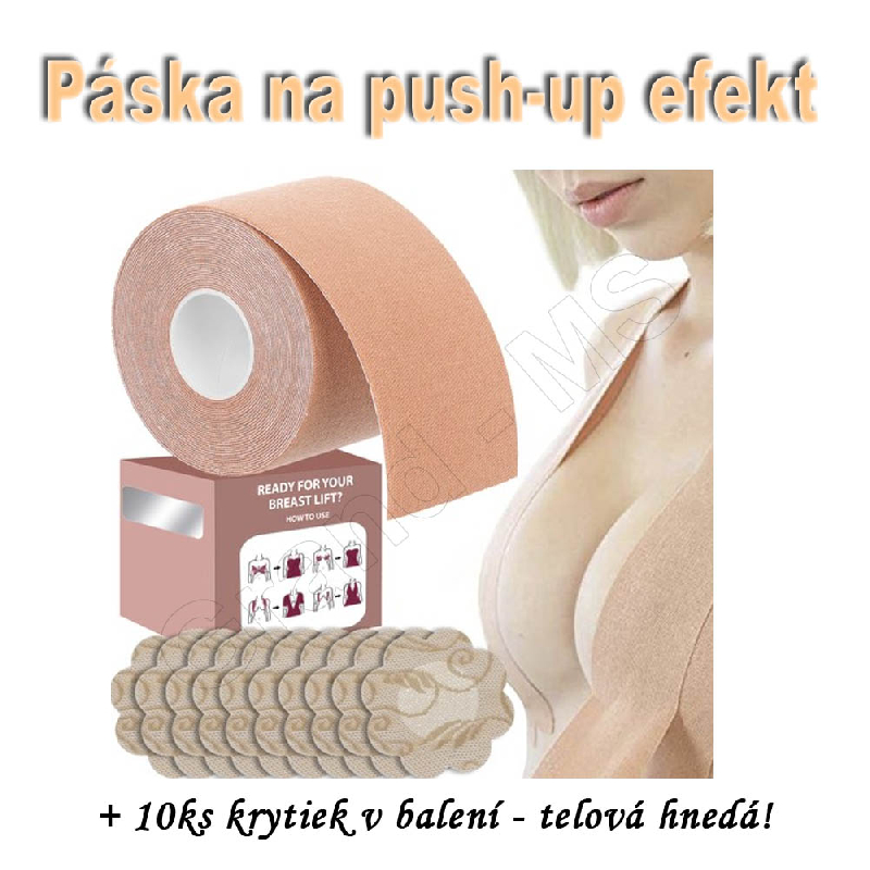 Push-up páska na prsia,  telová 5m +  krytky na prsia 10ks