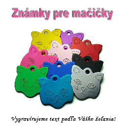 Alumíniová známka pre mačky CAT 23x23mm s Vašim textom