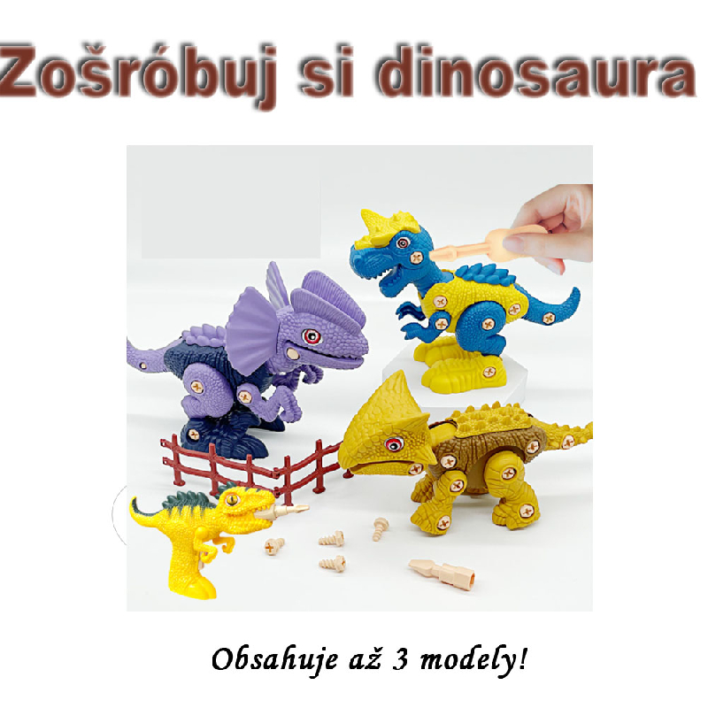 Skladacia vzdelávacia sada - DINOSAURUS 3ks v jenom balení typA