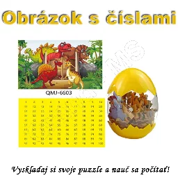 Detské drevené puzzle s dinosaurami a číslovaním - typ D_product