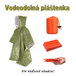 Núdzový nepremokavý pršiplášť z hliníkovej fólie - zelený