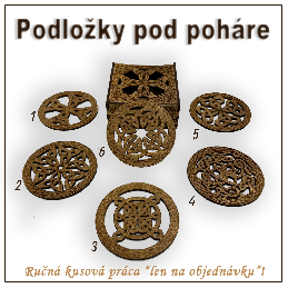 Drevené podložky pod poháre s boxom - vzor B