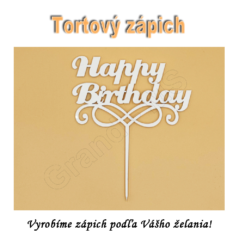 Tortový zápich HAPPY BIRTHDAY - vzor A