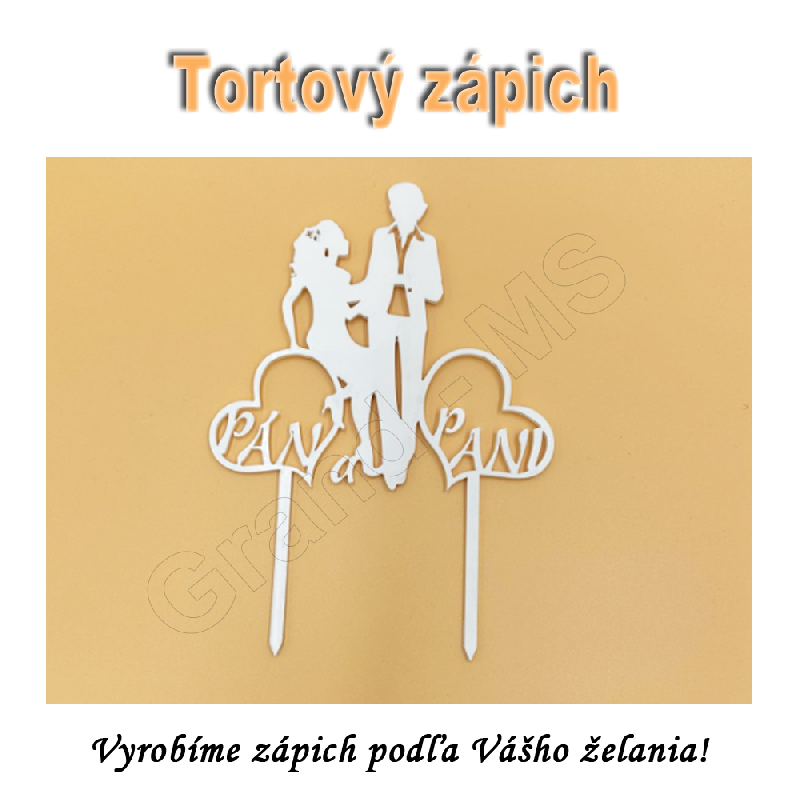 Tortový zápich SVADOBNÝ - vzor B