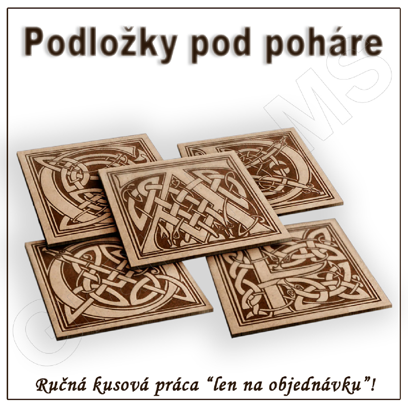 Drevená podložka pod pohár - vzor A