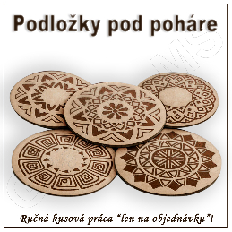 Drevená podložka pod pohár - vzor B