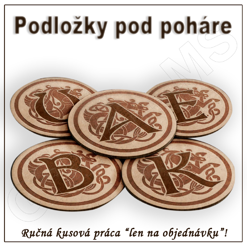 Drevená podložka pod pohár - vzor C