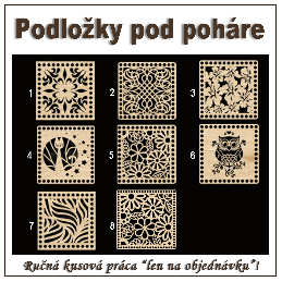 Drevená podložka pod pohár - vzor G&#9;