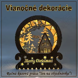 Vianočná dekorácia - Merry Christmas - s LED svetlom