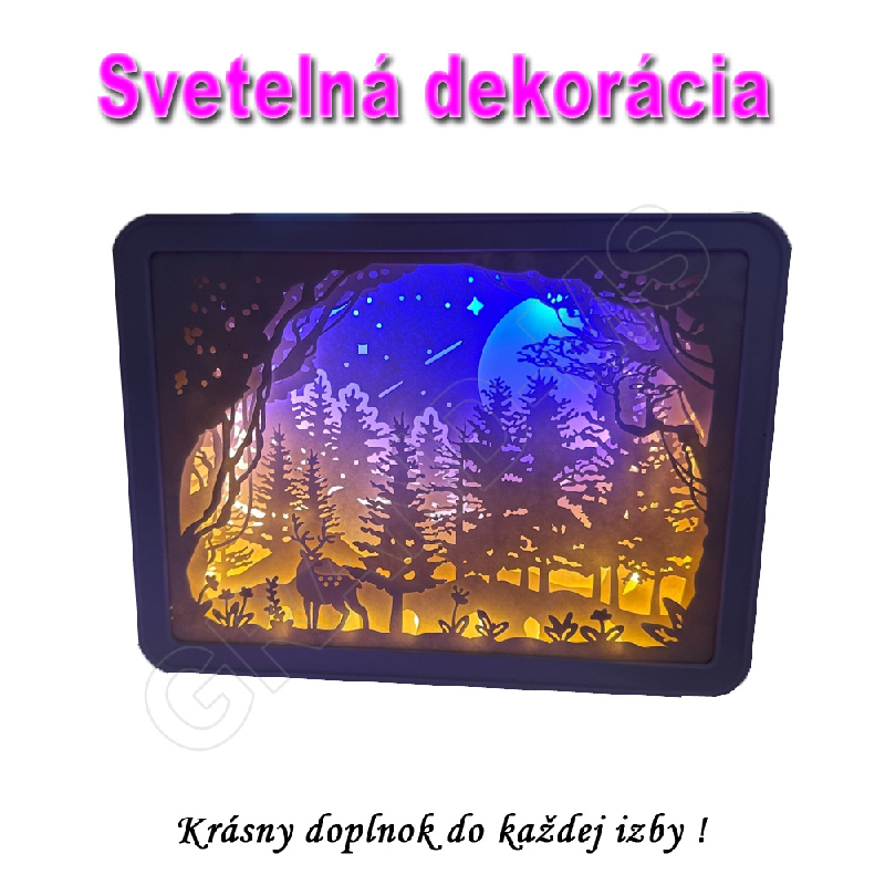 3D nočná lampa - ČAROVNÝ LES