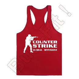 Pánske fitness tielko RANGER- US,  motív COUNTER STRIKE - červené_product