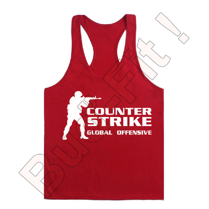 Pánske fitness tielko RANGER- US,  motív COUNTER STRIKE - červené_product